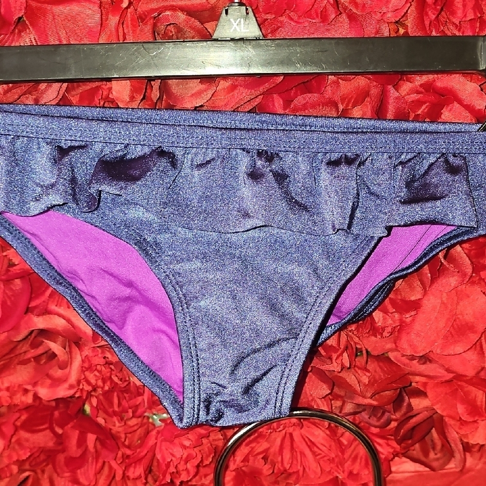 Xhilaration Girls Purple and Pink Ruffle Bikini Bottom Size 6/6X